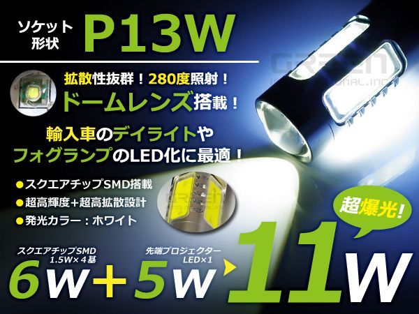 11w アメ車 シボレー カマロ 炸裂 LEDバルブ P13W ホワイト白　LEDフォグランプ LEDフォグライト_画像1