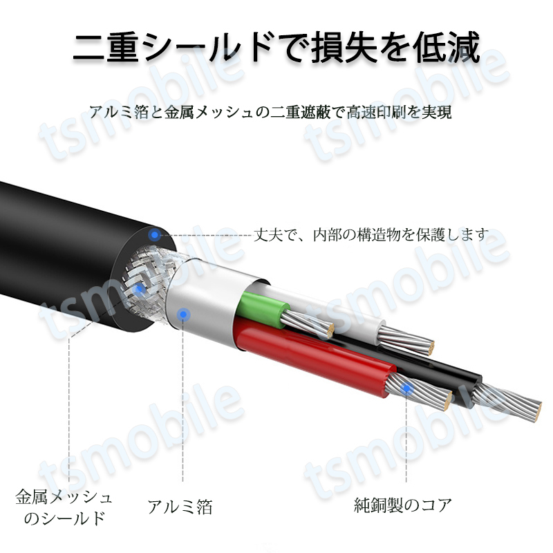 プリンター用USB-AtoBケーブル 3m USB2.0 USBAオスtoメUSBBオス データ転送_画像6