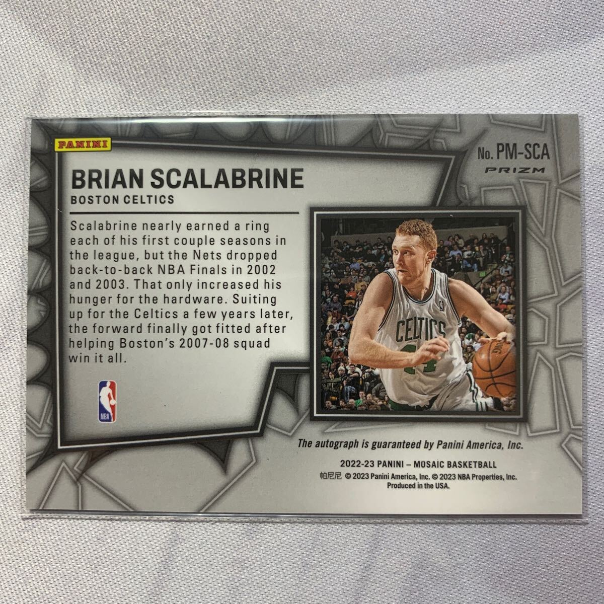 2022-23 Brian Scalabrine auto Panini モザイク シルバー 写真グラフ サイン入り_画像2