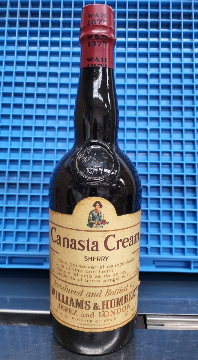 甘味果実酒 ウイリアムズ アンド ハンバート 1877 Canasta Cream SHERRY シェリー 700ml 20% 長期保管 古酒 未開栓_画像1