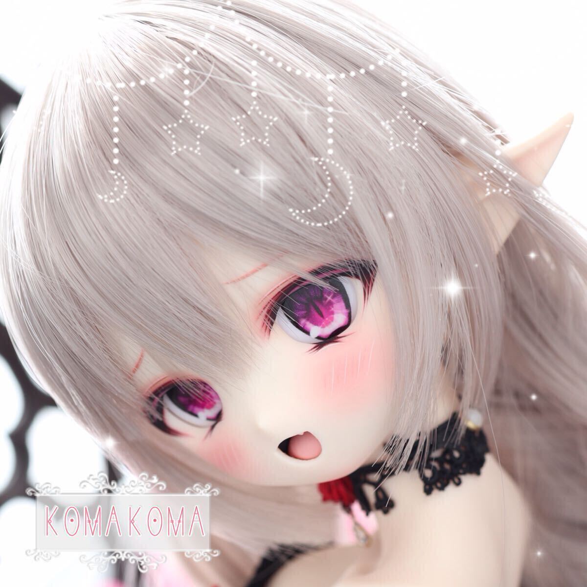 【KOMAKOMA】DDH-01 カスタムヘッド+舌パーツ+アイ2種類 セミホワイトの画像1