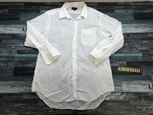 LANVIN ランバン メンズ 胸ポケット付き 長袖シャツ 45-82 白_画像1
