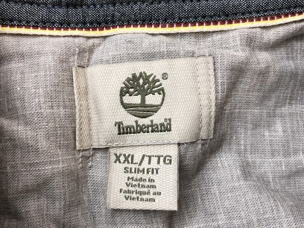 Timberland ティンバーランド メンズ ボタンダウン カラー長袖シャツ 大きいサイズ XXL 杢グレー_画像2