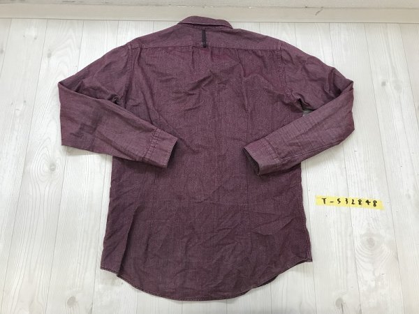 TK TAKEO KIKUCHI タケオキクチ メンズ 胸ポケット付き カラー長袖シャツ 4 エンジ_画像3