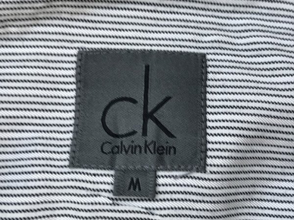 Calvin Klein カルバンクライン メンズ ストライプ 長袖シャツ M 白紺の画像2