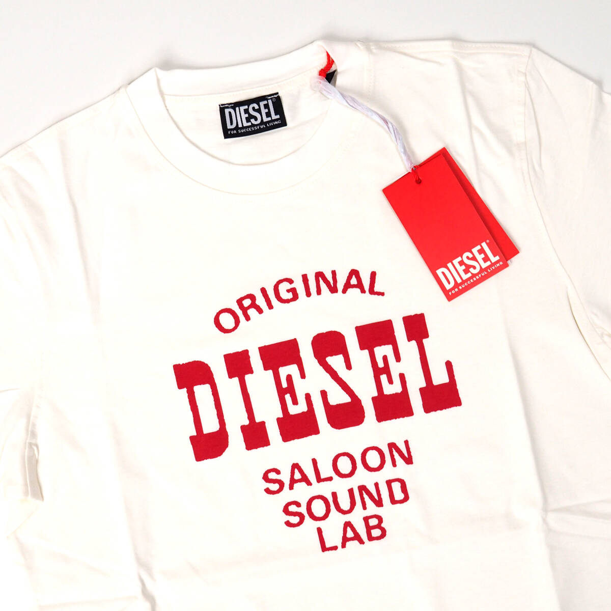 新品正規品 DIESEL ディーゼル T-DIEGOR-E12 半袖 丸首 クルーネック ブランド ロゴ Tシャツ クリームホワイト M_画像3