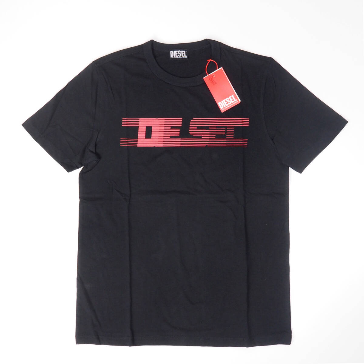 新品正規品 DIESEL ディーゼル T-JUST-E19 半袖 丸首 クルーネック ブランド ロゴ Tシャツ ブラック L_画像1