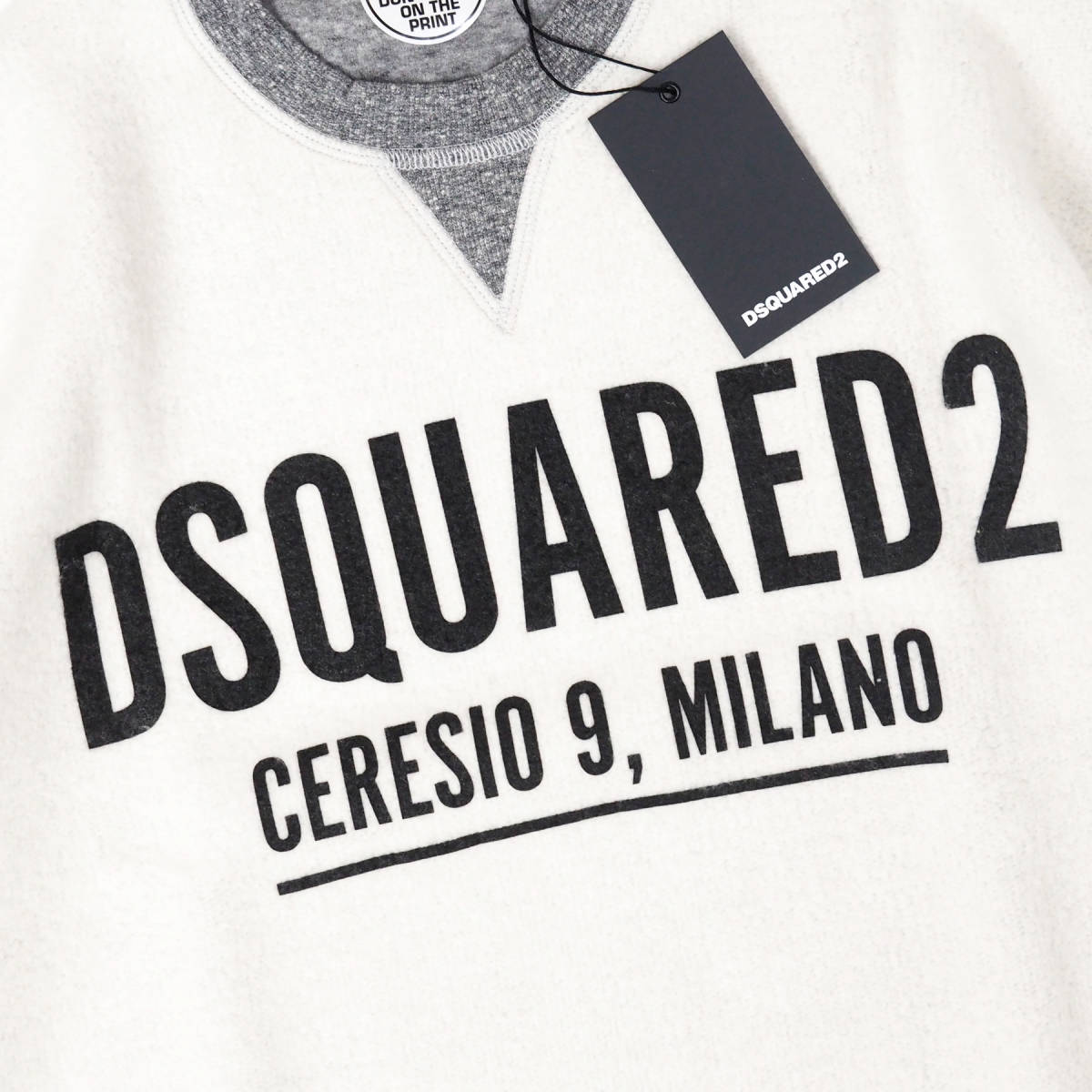 新品正規品 DSQUARED2 ディースクエアード S71GU0466 Ceresio 9 フリース風 クルーネック スウェットシャツ XL_画像4