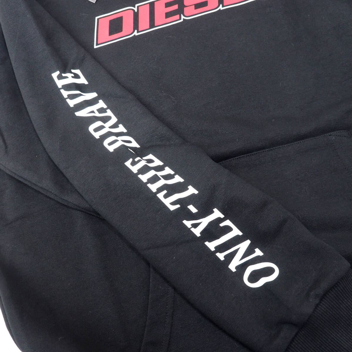 新品正規品 DIESEL ディーゼル S-GIRK HOODIE メンズ サイド ロゴ フーディー パーカー ブラック S_画像5