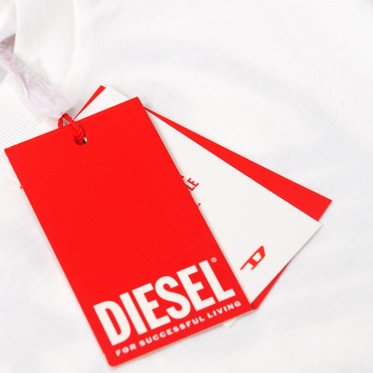 新品正規品 DIESEL ディーゼル T-JUST-LS-E6 サイドライン ロゴ 長袖 Tシャツ ロンT ホワイト M_画像7