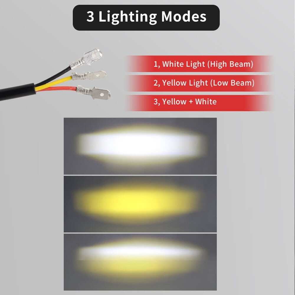 2XGP 1個 3モードタイプ 36W スッポトライト イエロー/ホワイト 作業灯 オートバイ バイク ジープ LED フォグ/ヘッド_画像5