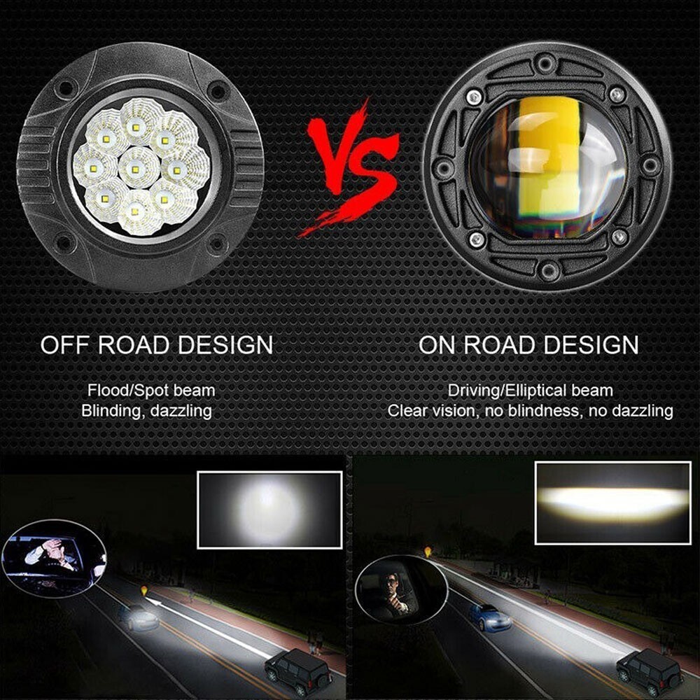  working light white / yellow 12V/24V Jeep Jimny construction machine SUV UTV ATV boat 4X4. included type round UM005 30W LED foglamp 