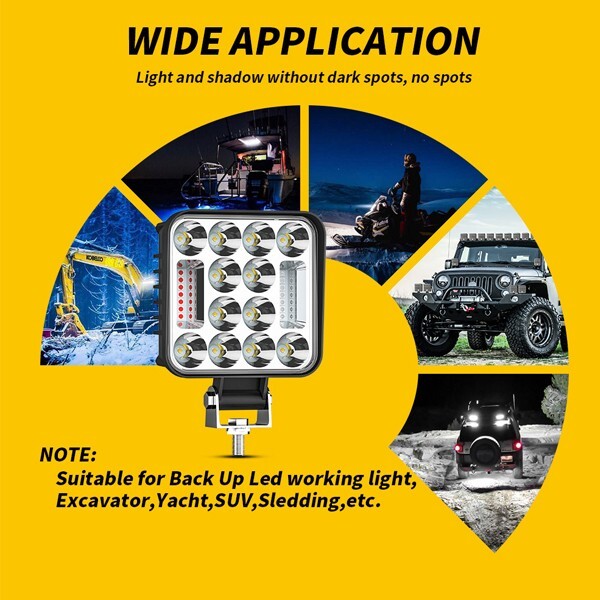  free shipping *4 -inch working light warning light nighttime work headlights 4x4 truck 4C-78W 12V/24V 2 piece strobo function 78W 3 mode type LED working light 