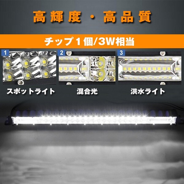 送料無料☆ 21C-180W 1個 12V/24V (ホワイト 6500K) 洪水ライト/スポットライト 18000LM 180W 投光器 20インチ LEDワークライト 作業灯_画像3