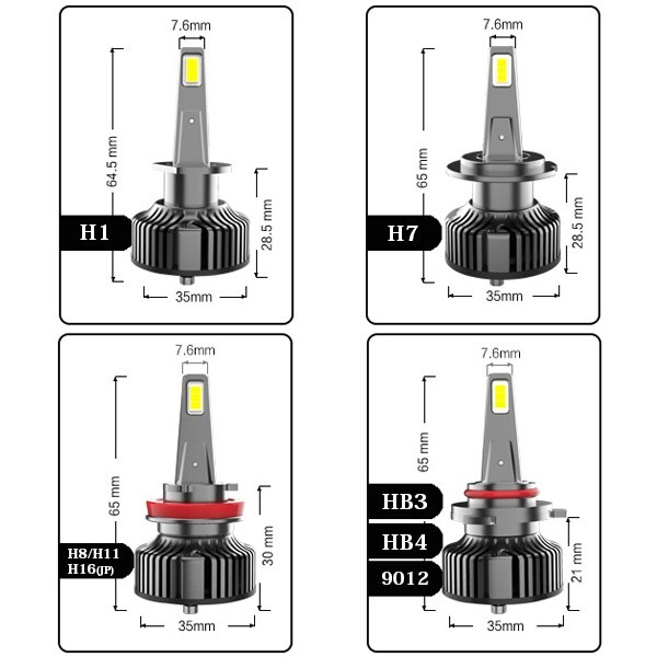 送料無料☆LEDライト H1/H7/H8/H11/H16/HB3/HB4 16000LM 160W 6500K V13 一体型 12V LMPチップ ノイズゼロ 超高品質 車検対応 2個/1セット_画像9