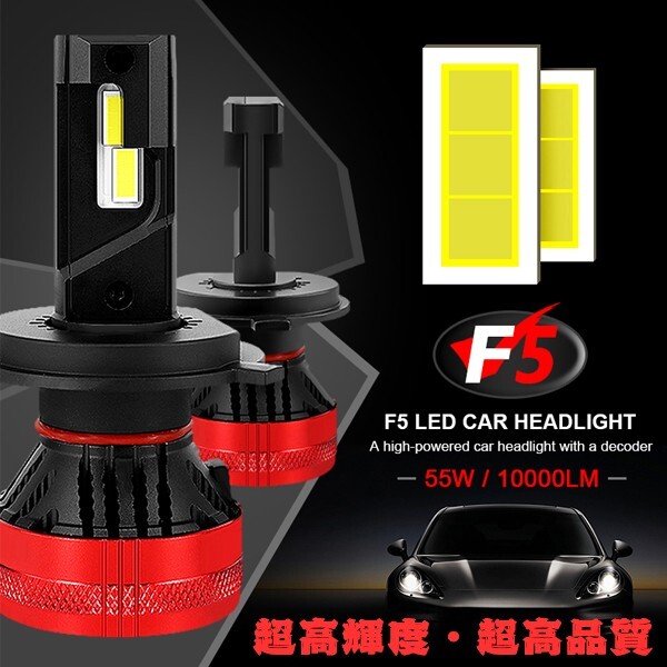 送料無料☆ 新品 F5 フォグランプ LED ヘッドライト H1/H7/H8/H9/H11/H16/HB3/HB4 6500K G-XPチップ搭載 車検対応 20000LM キャンセラー付_画像2