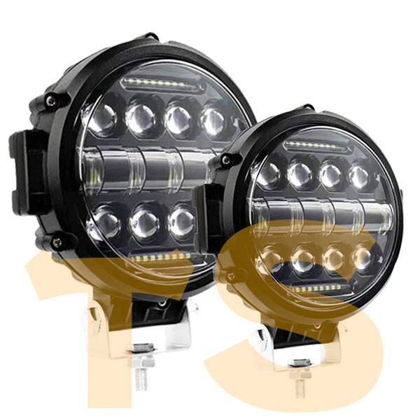 ワークライト 作業灯 集魚灯 T7C-69W 12V-24V 2個 屋外 4x4 7インチ 69W 2モードタイプ LED トラック 建設機械 SUV ホワイト_画像1