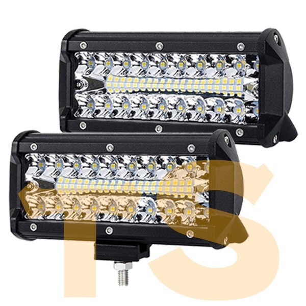 除雪機 船舶 3P120W ジムニー ランクル ホワイト 2個 6500K 12V/24V 240W 投光器 前照灯 LED ワークライト 作業灯 ..新品.. トラック_画像1