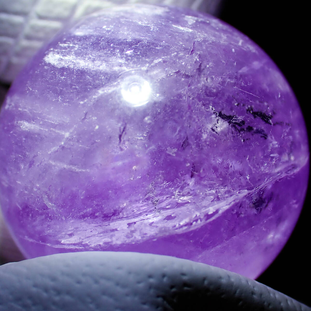 天然石 アメジスト 紫水晶 水晶玉 金 風水 健康 占い パワーストーンの画像9