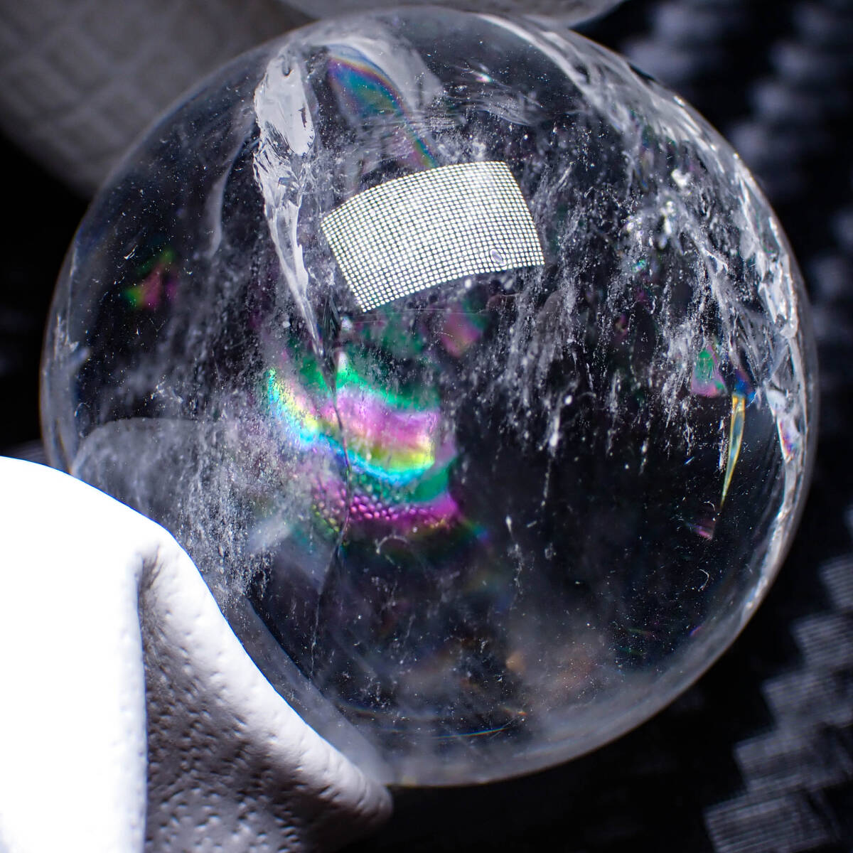 天然石 アイリス クオーツ 虹 水晶玉 レインボー 金 原石 鉱物 標本 風水 占い パワーストーンの画像8