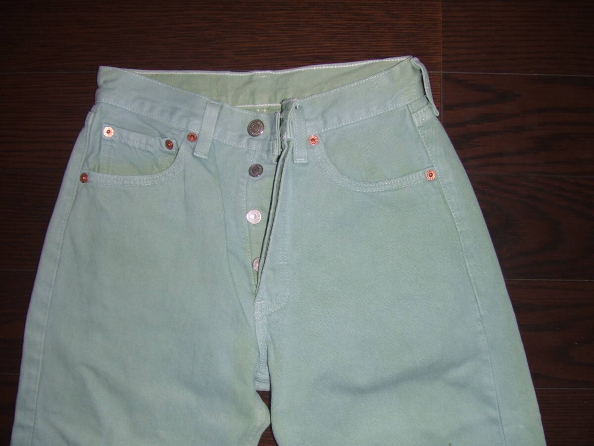 ★米国製 99年 Levi's 501 / 後染め カラー デニム パンツ サンベニート(TX)製 / W27(実寸W66cmL74cm) ★_画像1