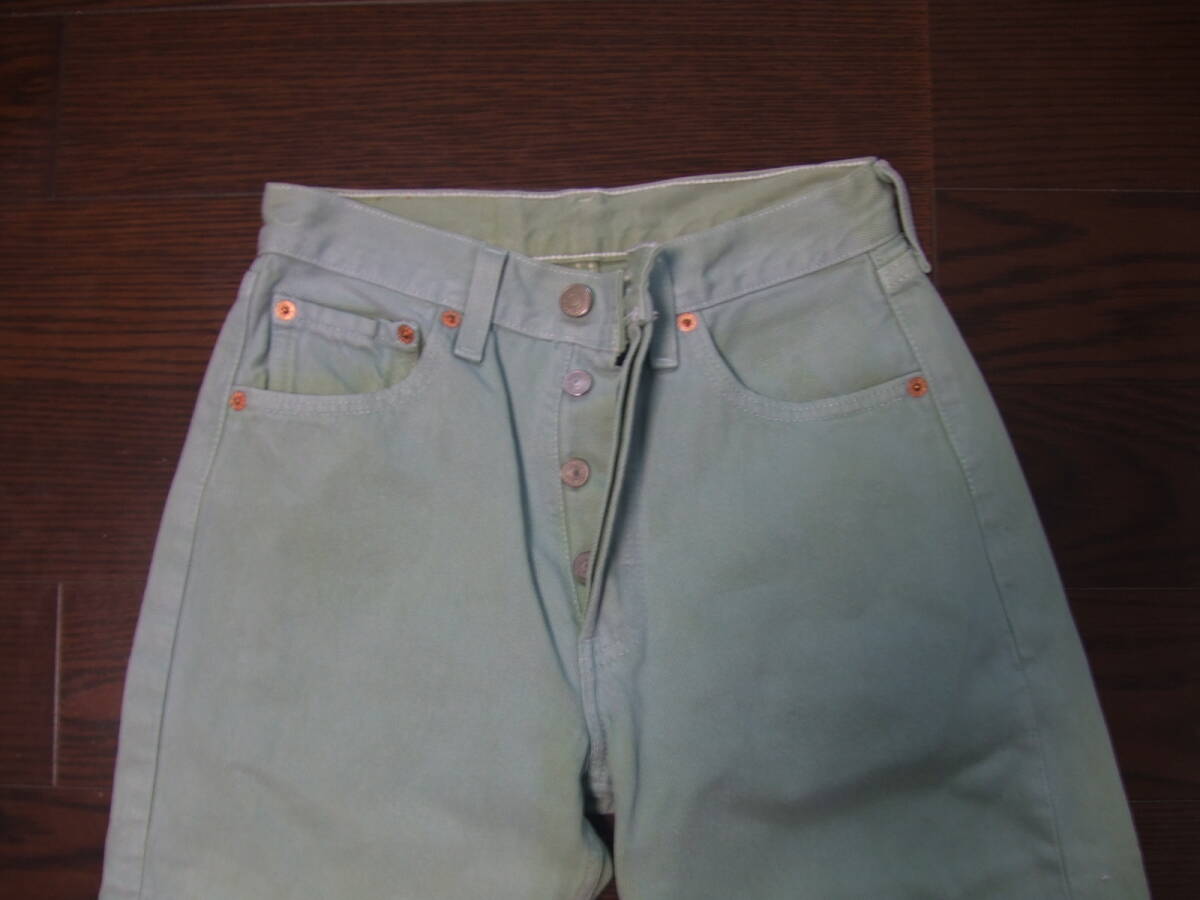 ★米国製 99年 Levi's 501 / 後染め カラー デニム パンツ サンベニート(TX)製 / W27(実寸W66cmL74cm) ★_画像8