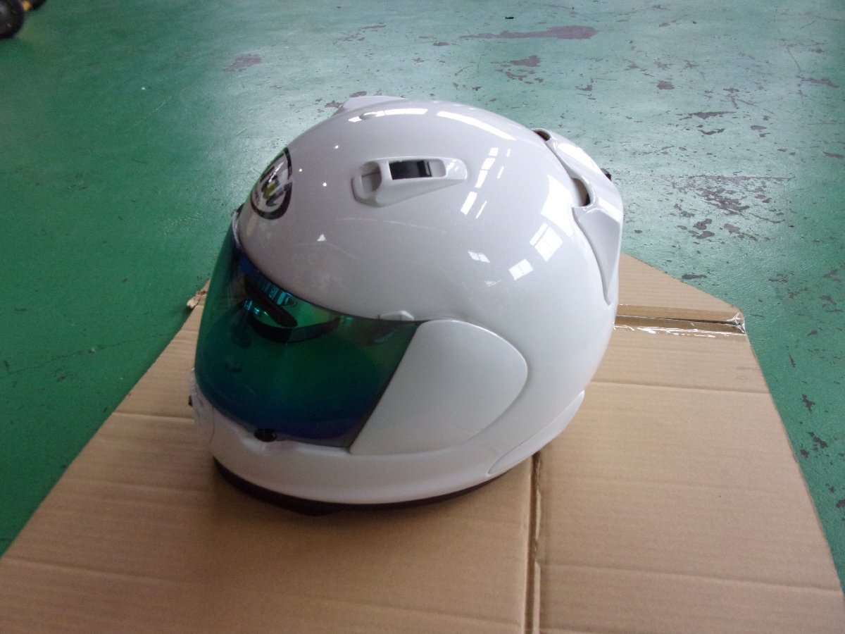 送料無料【Arai/アライ】Rapide-IR/パールホワイト　ミラーシールド☆サイズ：57-58ｃｍ☆中古品[バイク]2013年製造_画像2