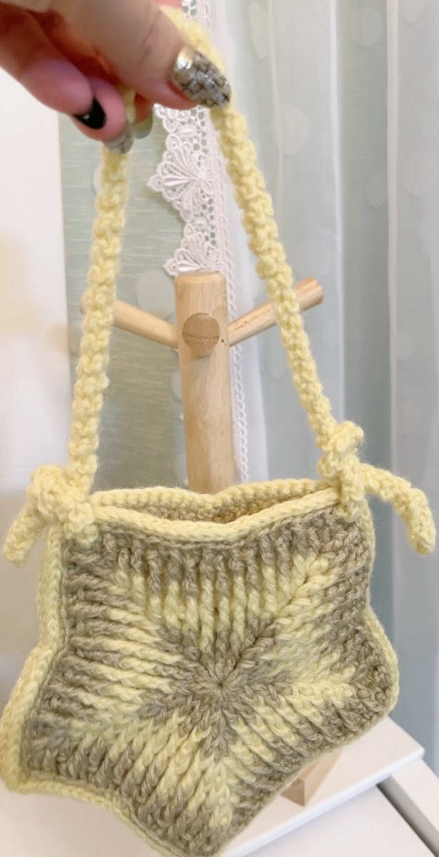 お星様バック ハンドメイド かぎ針編み 編み物