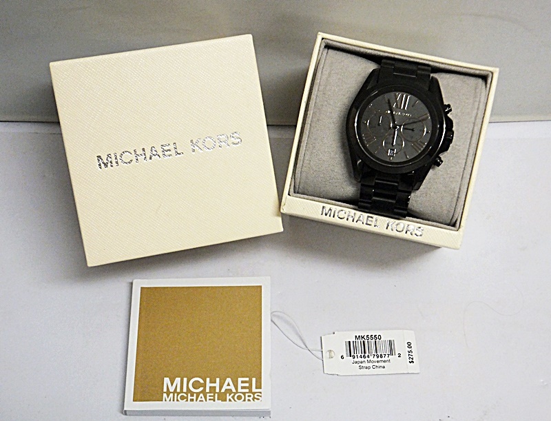 状態良好 MICHAEL KORS マイケルコース 腕時計 MK5550 ブラック クォーツ クロノグラフ アナログ 再出品の画像1