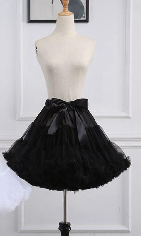 パニエ ドレス スカート ボリューム ふわふわ ペチコート ロリータ 黒の画像4