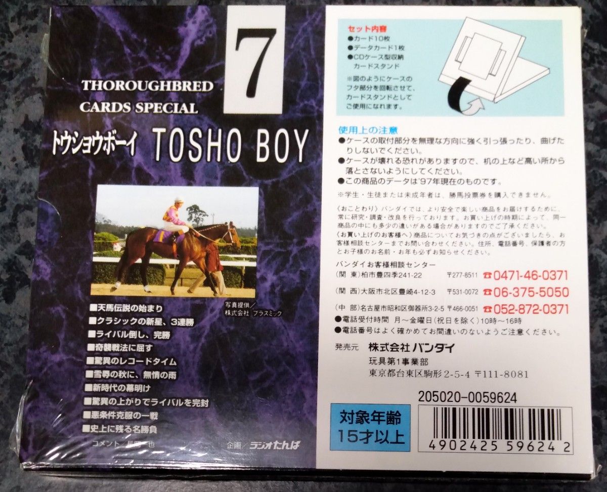 バンダイ サラブレッドカードスペシャル トレカ 馬 競馬 日本製 6点