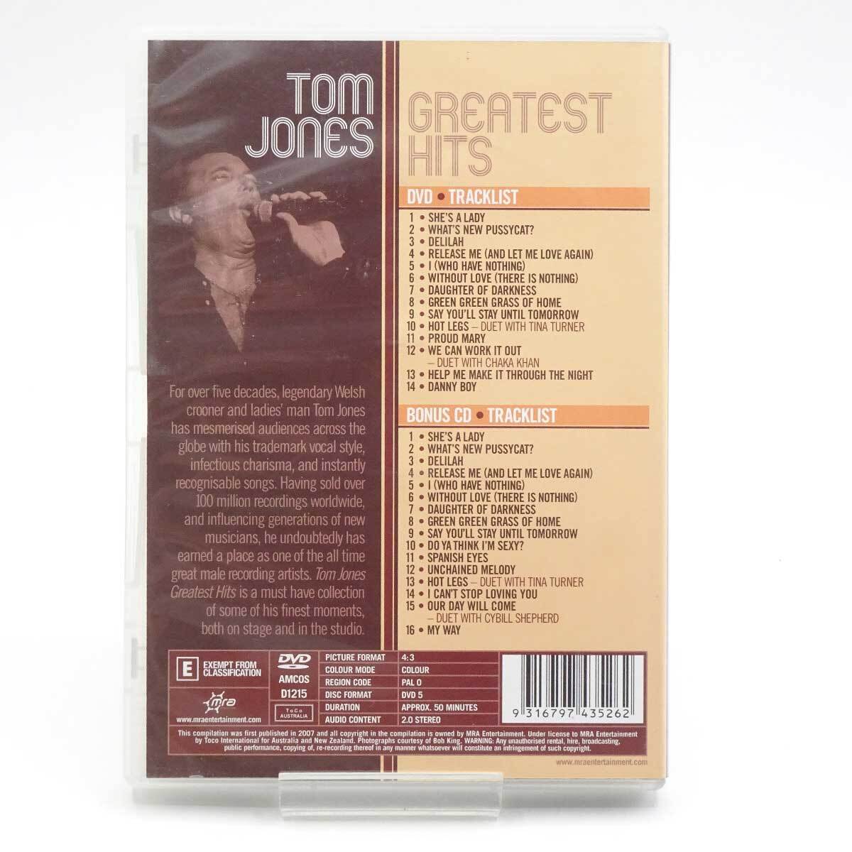 【中古】DVD＋CD Tom Jones Greatest Hits トム・ジョーンズ グレイテスト・ヒッツ 海外盤 リージョンフリー_画像2