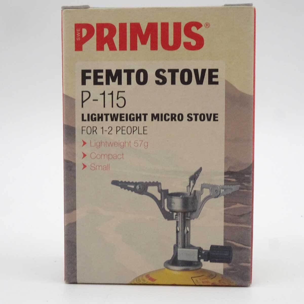 【中古・未使用品】プリムス フェムトストーブ カートリッジガスコンロ（直結型） P-115 PRIMUS アウトドア キャンプの画像1