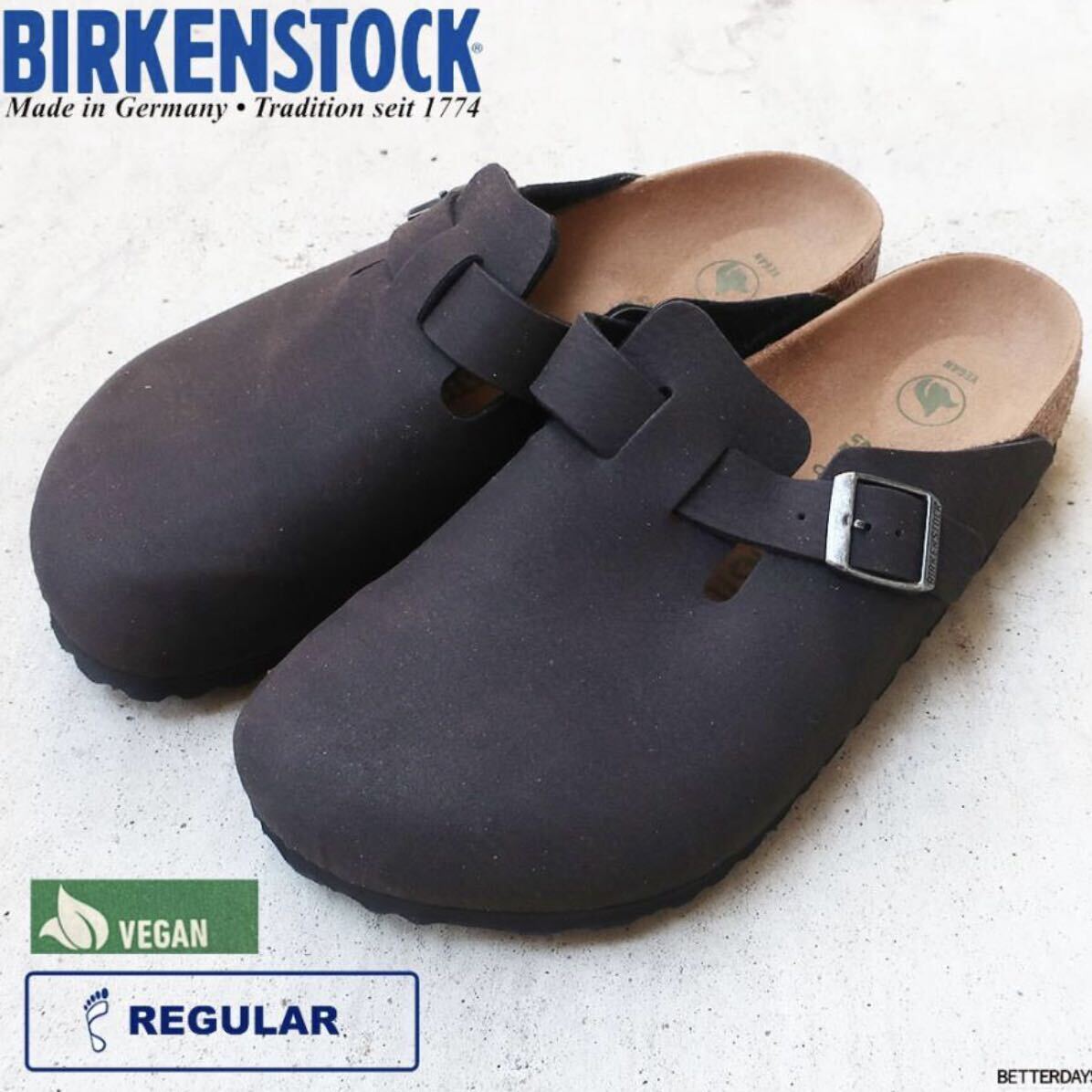 未使用 BIRKENSTOCK BOSTON ビルケンシュトック ボストン ブラック系 ヴィーガン 41 26.5cmの画像1