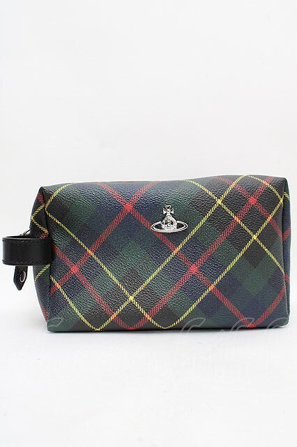 【USED】Vivienne Westwood Gダービービューティケース グリーン 【中古】 Y-23-12-27-024-gd-AS-ZY