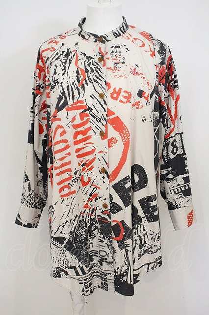 【USED】Vivienne Westwood RED LABEL RUBBISH PRINT サークルシャツ 00 パターン 【中古】 O-24-01-21-016-bl-YM-OS