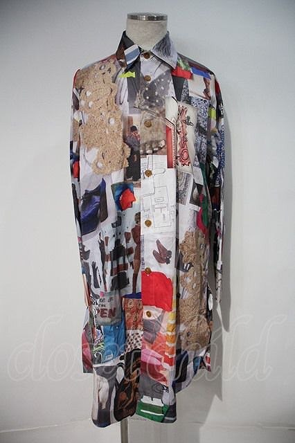 【USED】Vivienne Westwood MAN MOODBOARD PRINTリーザシャツ 白 【中古】 I-24-02-09-006-bl-HD-ZI