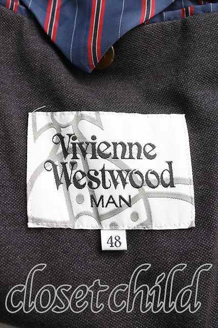 【USED】Vivienne Westwood MAN 2Bジャケット ヴィヴィアンウエストウッド ビビアン48 茶 【中古】 H-24-03-17-003-jc-IN-ZH_画像3
