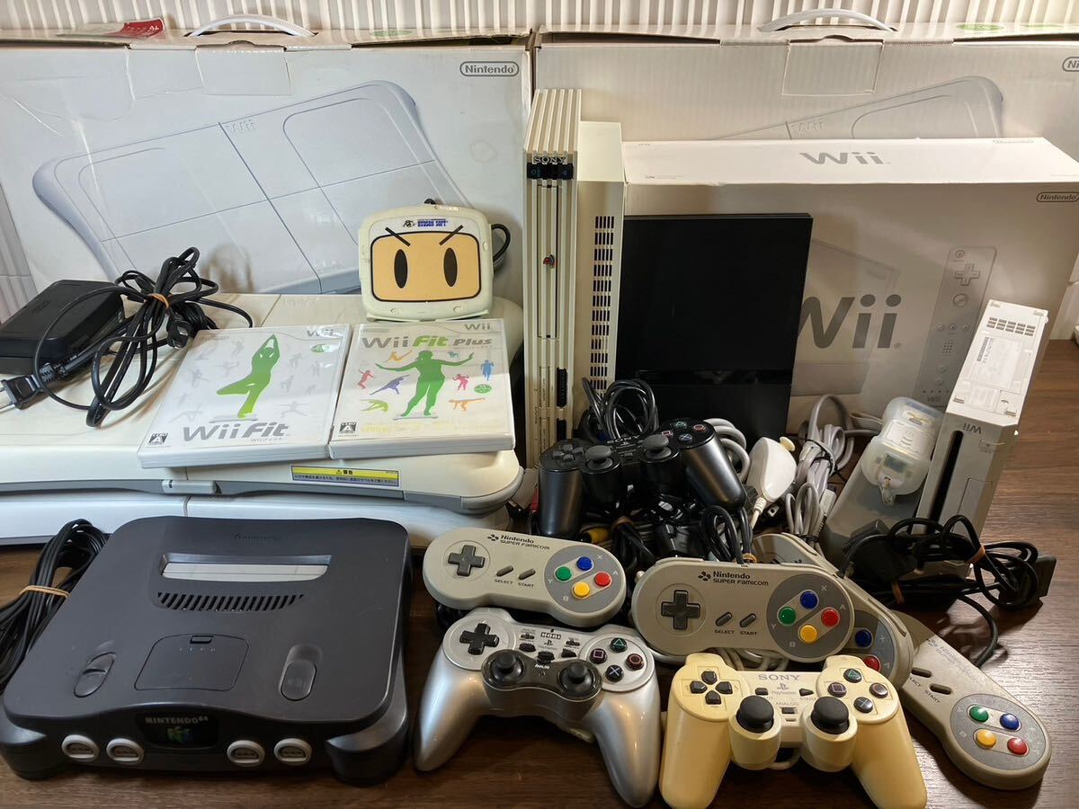 E/2247 ゲーム機本体まとめ Wii WiiFit PS2 NINTENDO64 コントローラー 任天堂 SONYの画像1