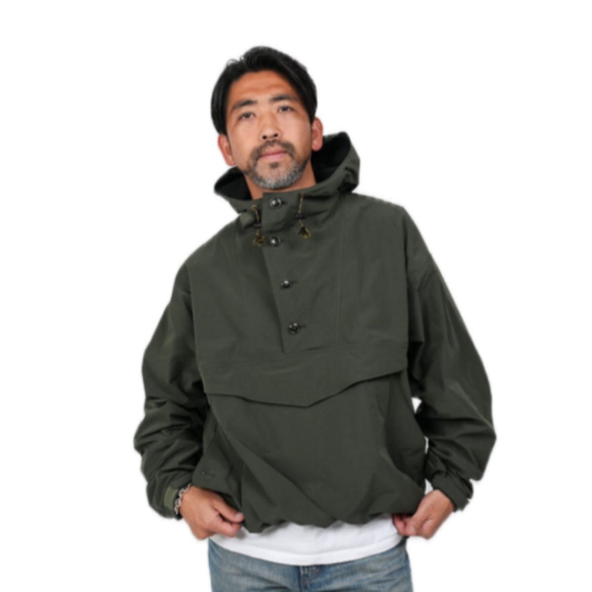 新品未使用】KAJA FRONT BUTTON ANORAK HOODIE Olive Lサイズ 新品未使用】KAJA FRONT BUTTON ANORAK HOODIE Olive Lサイズ