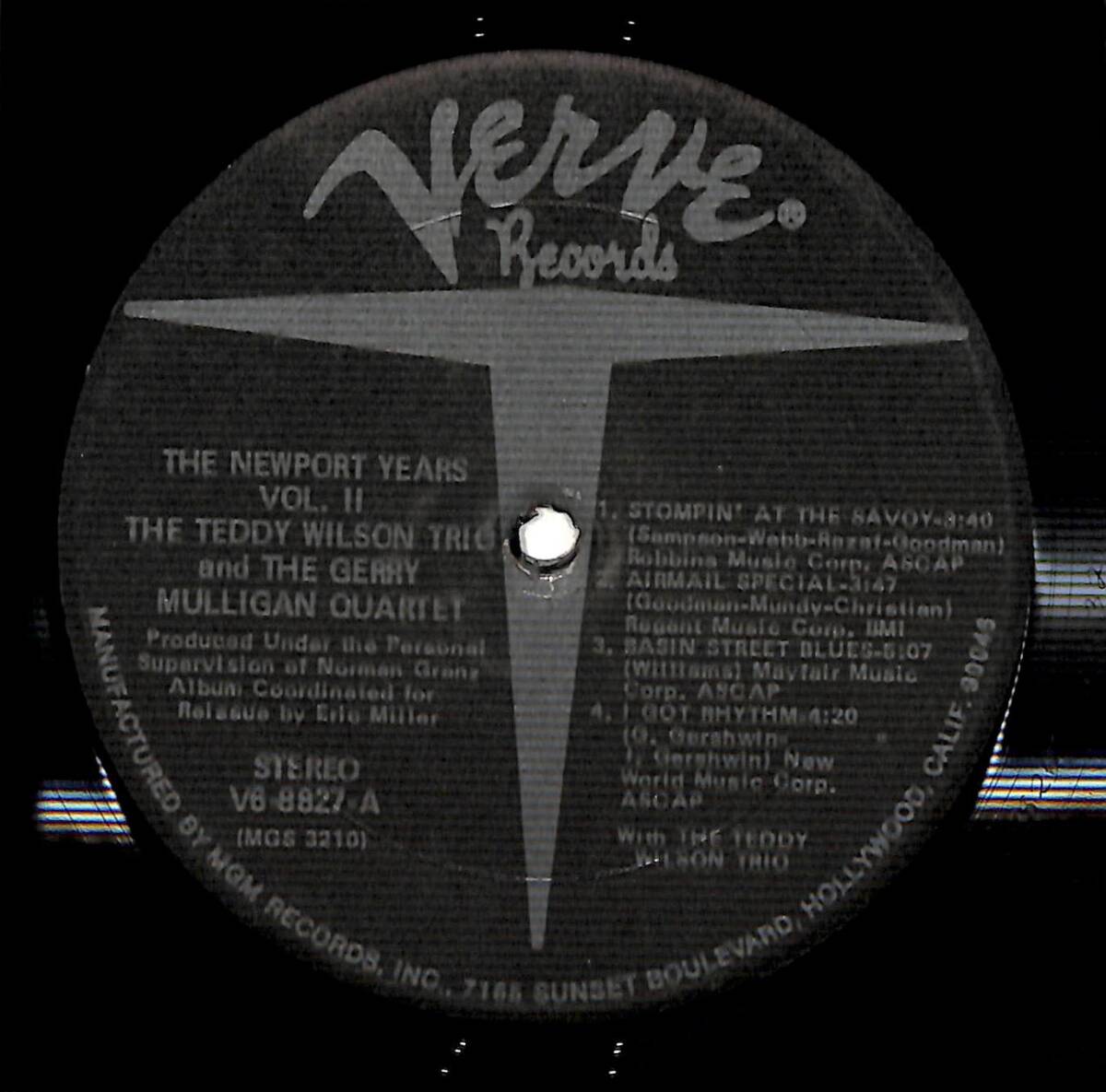 h1333/LP/米/The Teddy Wilson Trio And The Gerry Mulligan Quartet/The Newport Years Volume II_画像3