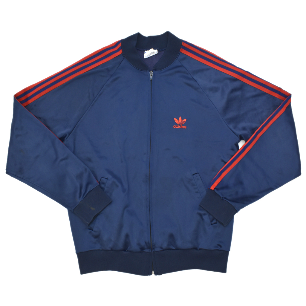 レアカラー 80s usa vintage adidas アディダス ATP ジャージ トップ 紺×赤 アメリカ製 size.L ビンテージ_画像2