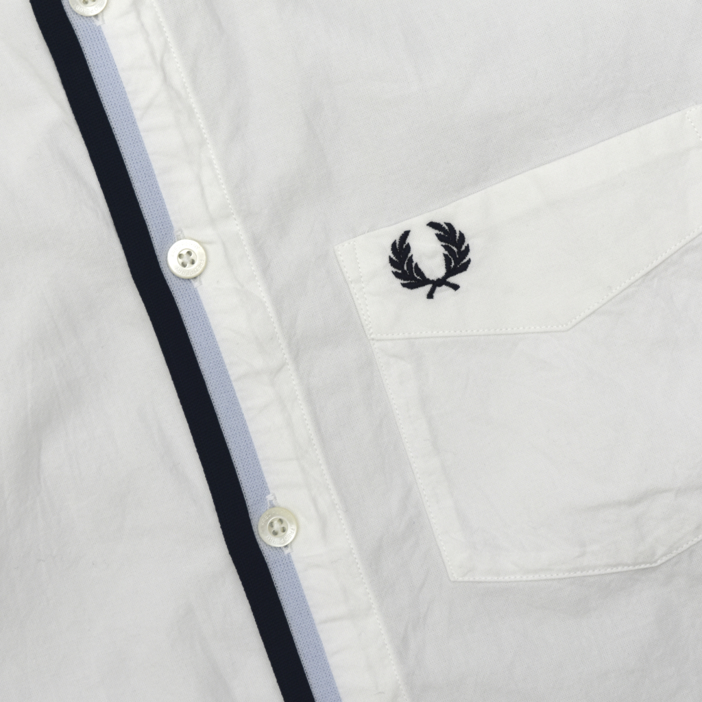 FRED PERRY フレッドペリー ライン シャツ 半袖 ホワイト 白 size.M_画像3