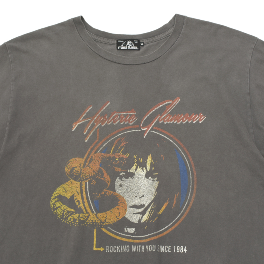 HYSTERIC GLAMOUR ヒステリックグラマー SNAKE WOMAN HEAD Tシャツ size.XL 02182CT21 ヴィンテージ加工 希少サイズ_画像2