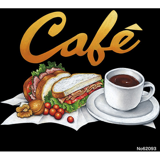デコレーションシール (W285×H285mm) サンドイッチ コーヒー No.62093_画像1