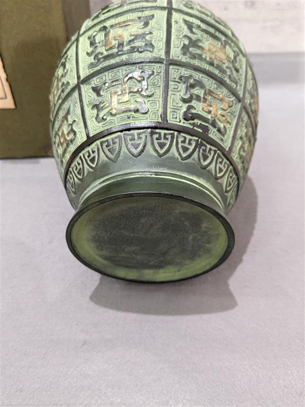 #4856 青銅製 花瓶 中国美術 双耳 骨董 古玩 花器 花入 華道具 青銅 未使用品_画像4