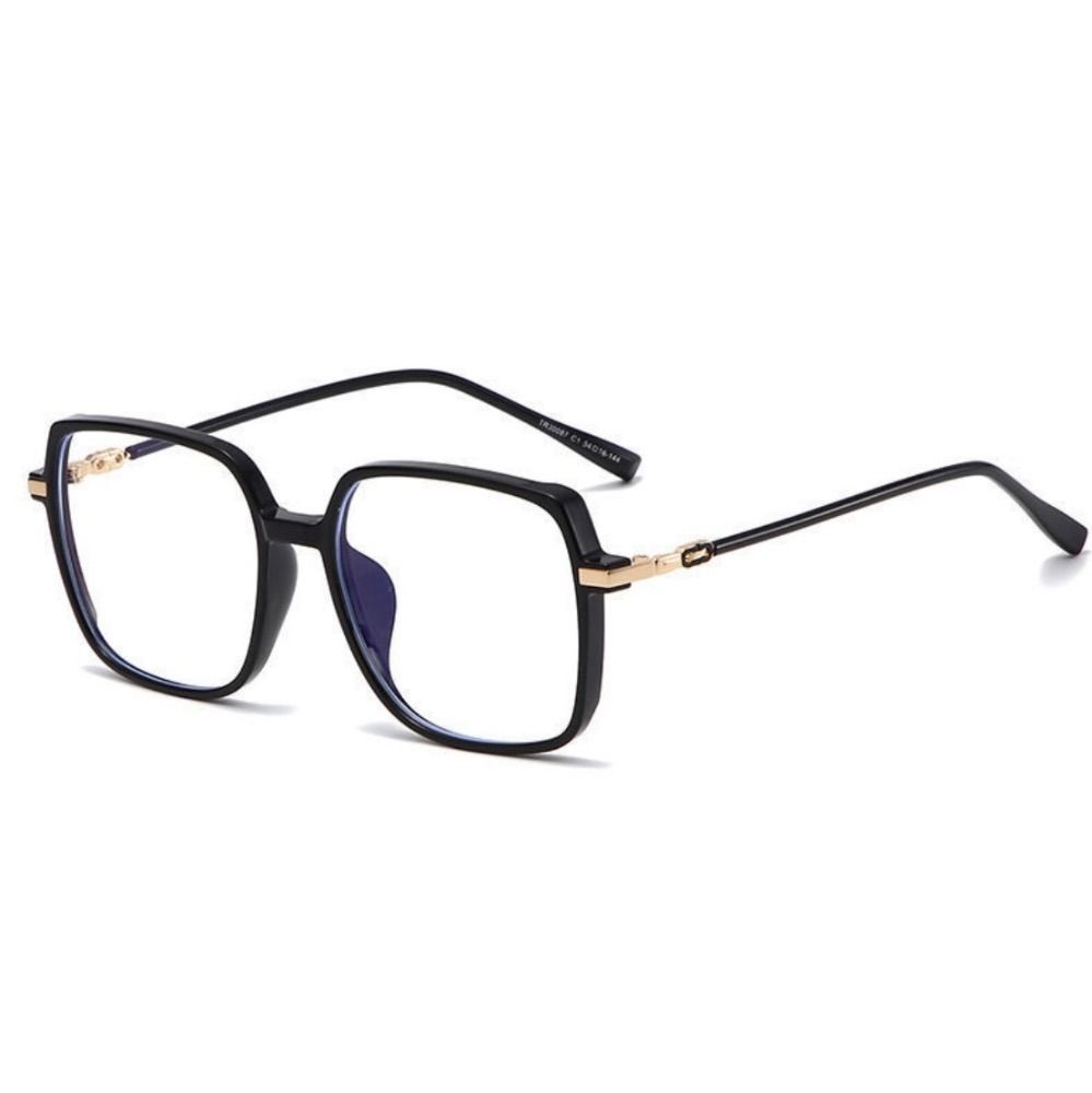 【大人気】黒ぶち　眼鏡　レディース　メガネ　ブルーライトカット　度なし　黒