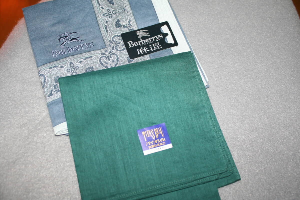  unused goods [ regular goods ]BURBERRY handkerchie . already 1 sheets TIENS BEAU total 2 sheets 