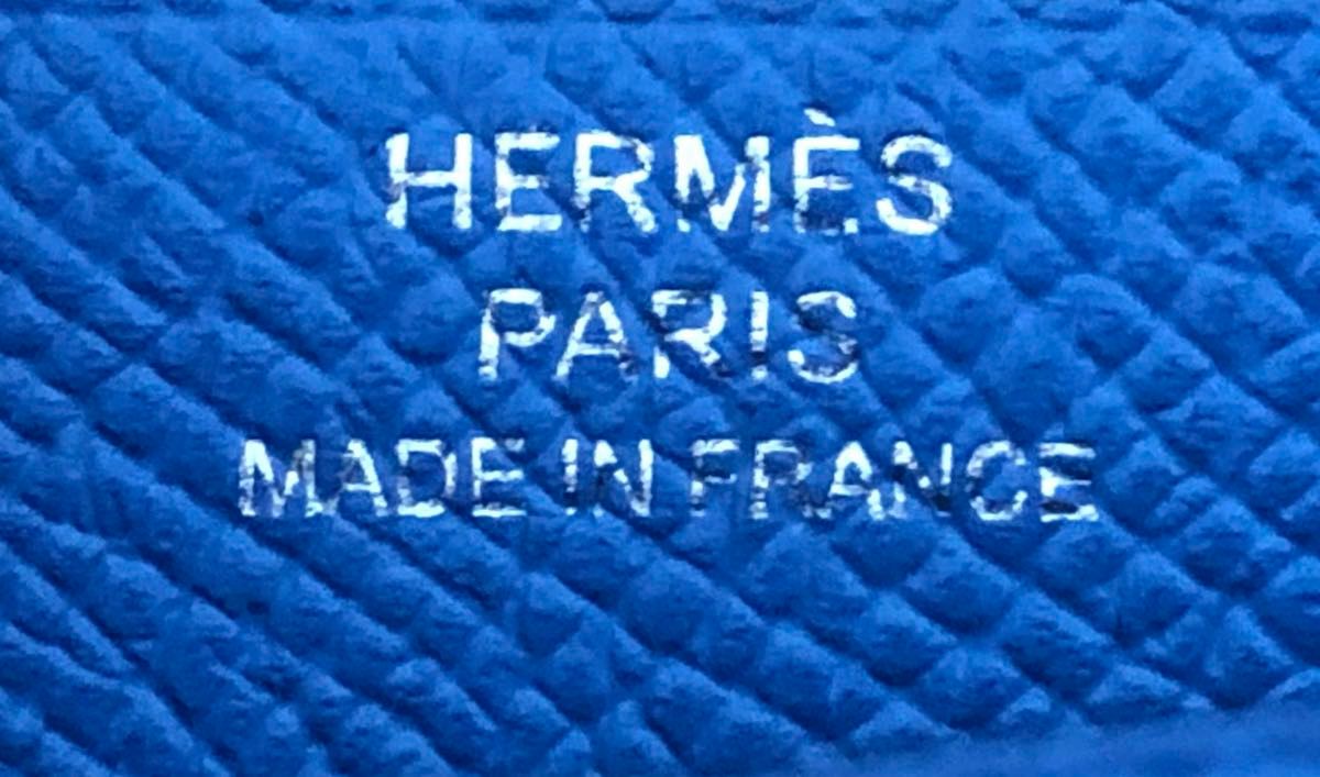 未使用☆エルメス　HERMES 折財布　ベアンコンパクト ヴェルソ　BEARN ブルー　赤　レッド　青　バイカラー　エプソン