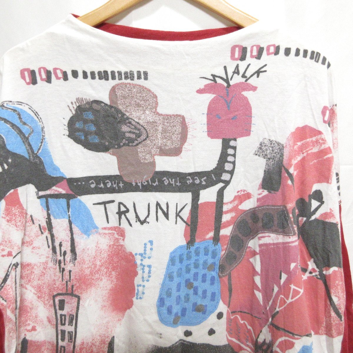 ◆TRUNK HIROKO KOSHINO Tシャツ(レッド×ホワイト) サイズ40◆USED_画像2